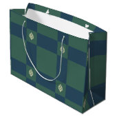 Green-Petrol-Logo Große Geschenktüte (Rückseite Schrägansicht)