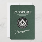 Green Philippines Pass Wedding Einladung (Rückseite)