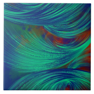 Green Phoenix Feathers Fliese