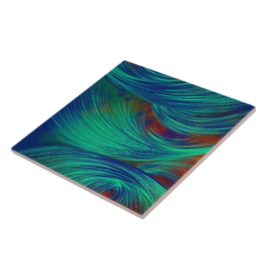 Green Phoenix Feathers Fliese (Seite)