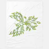 Green Phoenix Rises White Fleecedecke (Vorderseite)