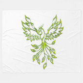 Green Phoenix Rises White Fleecedecke (Vorderseite (Horizontal))