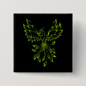 Green Phoenix steigt auf schwarz Button (Vorderseite)