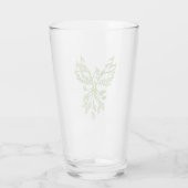 Green Phoenix steigt auf schwarz Glas (Rückseite)