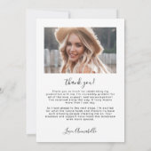 Green Photo Graduation Dankeskarte (Rückseite)