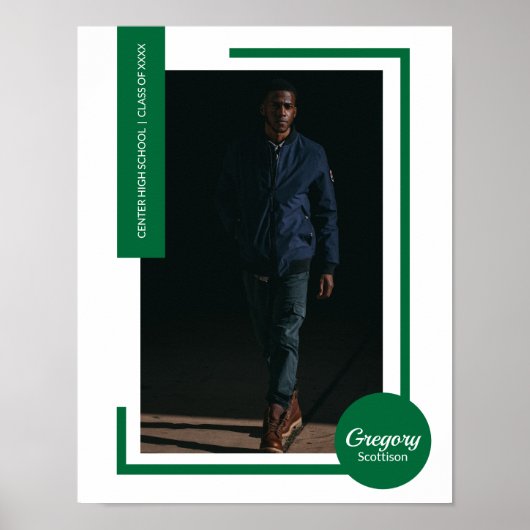 Green Photo Modern Graduation Poster (Vorne)