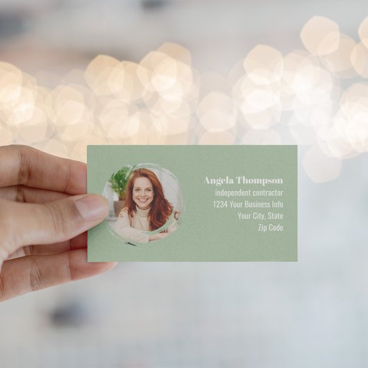 Green Photo QR Code Social Media Visitenkarte