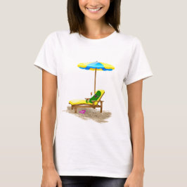 Green Pickle on Beach Chair T-Shirt