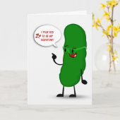 Green Pickle Valentine Karte (Gelbe Blume)