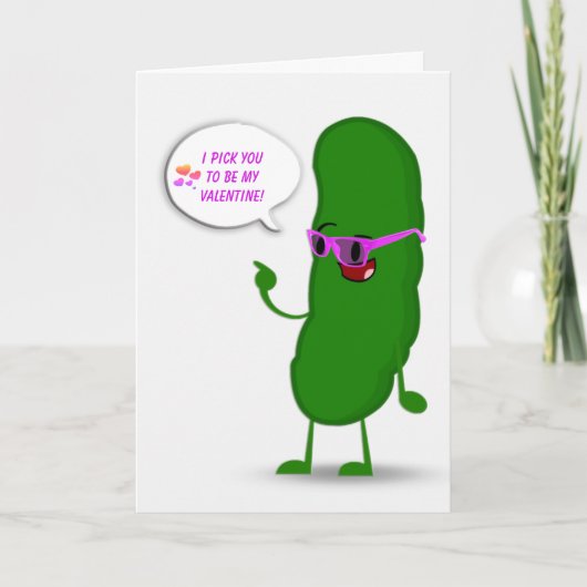 Green Pickle Valentine Karte (Vorderseite)