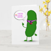 Green Pickle Valentine Karte (Gelbe Blume)