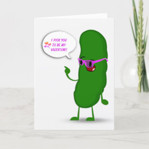 Green Pickle Valentine Karte