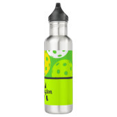 Green Pickleball Cool Modern Mit Monogramm Edelstahlflasche (Rechts)