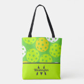 Green Pickleball Cool Modern Mit Monogramm Tasche (Rückseite)