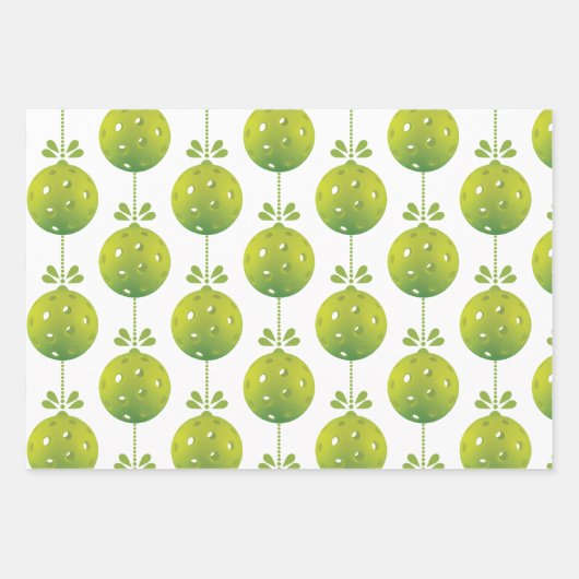 Green Pickleball 🎅 frohe Weihnachten 🎁 Geschenkpapier Set (Vorderseite)