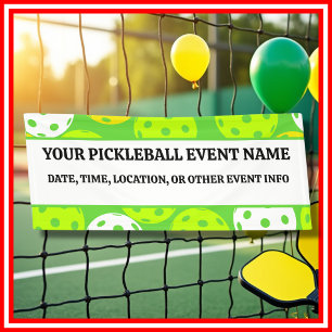 Green Pickleball Geburtstagsparty Moderne Außenwel Banner