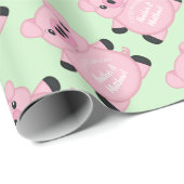 Green Pig Baby Dusche Geschenkpapier (Rolleneckpunkt)