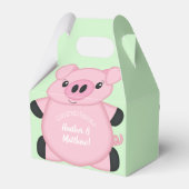 Green Pig Baby Dusche Geschenkschachtel (Rückseite)