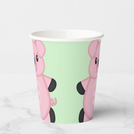 Green Pig Baby Dusche Pappbecher (Links)