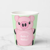 Green Pig Baby Dusche Pappbecher (Vorderseite)