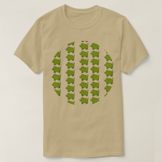 Green Pig Muster T-Shirt (Design vorne)