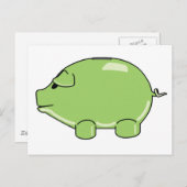 Green Pig Postkarte (Vorne/Hinten)