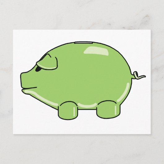 Green Pig Postkarte (Vorderseite)