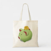 Green Piggy Bank Tote Bag Tragetasche (Rückseite)