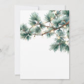 Green Pine Branch Gold Lights Weihnachts-Party Einladung (Rückseite)