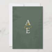 Green Pine Classic Watercolor Monogram Wedding Einladung (Rückseite)