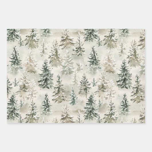 Green Pine Cones Bunny Rabbits Christmas Geschenkpapier Set (Vorderseite 2)