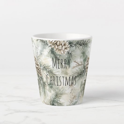 Green Pine Cones Christmas Milchtasse (Vorderseite)