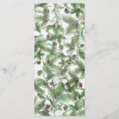 Green & Pine Cones Country Winter Card Menükarte (Rückseite)