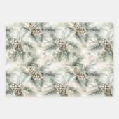 Green Pine Cones Deer Christmas Geschenkpapier Set (Vorderseite 2)
