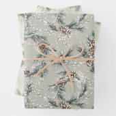 Green Pine Cones Wreaths Christmas Geschenkpapier Set (Beispiel)