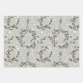 Green Pine Cones Wreaths Christmas Geschenkpapier Set (Vorderseite)