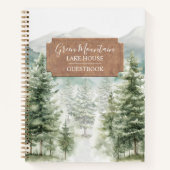 Green Pine Forest Cabin Lodge Gästebuch Notizblock (Vorderseite)