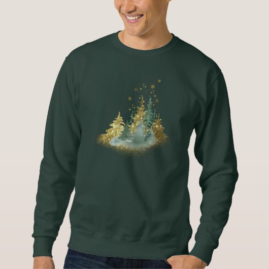 Green Pine Forest Holiday Sweatshirt (Vorderseite)