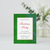 Green Pine Muster Custom Christmas Party Postcard Postkarte (Stehend Vorderseite)