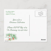 Green Pine Muster Custom Christmas Party Postcard Postkarte (Rückseite)