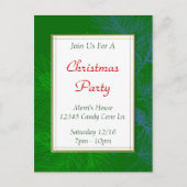 Green Pine Muster Custom Christmas Party Postcard Postkarte (Vorderseite)