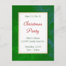 Green Pine Muster Custom Christmas Party Postcard Postkarte