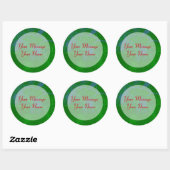 Green Pine Red Letters Personal Holiday Stickers (Blatt)