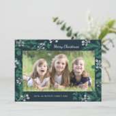 Green Pine Silver Foil Berries Weihnachten Ein Fot (Stehend Vorderseite)