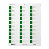Green Pine Simple Holiday Address Labels (Vorne)
