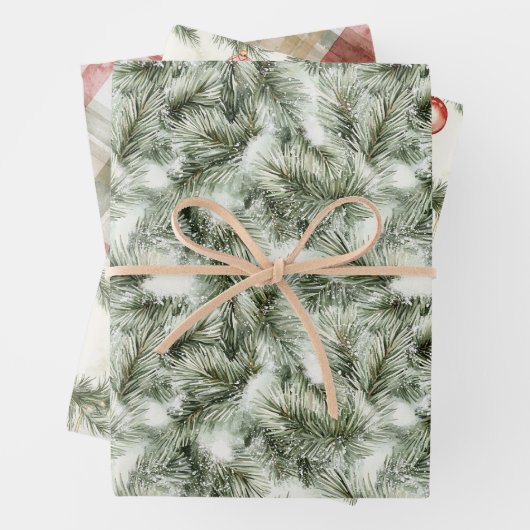 Green Pine Tree Christmas Geschenkpapier Set (Beispiel)