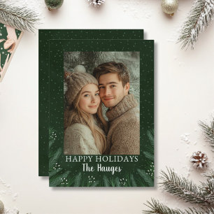 Green Pine Tree Happy Holidays Feiertagskarte
