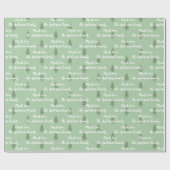 Green Pine Tree Simple Modern Pattern Ihr Name auf Geschenkpapier (Flach)