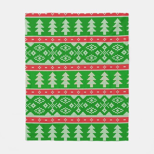 Green Pine Tree Sweater Strick Blanket Fleecedecke (Vorderseite)