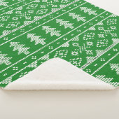 Green Pine Tree Sweater Strick Blanket Sherpadecke (3/4)
